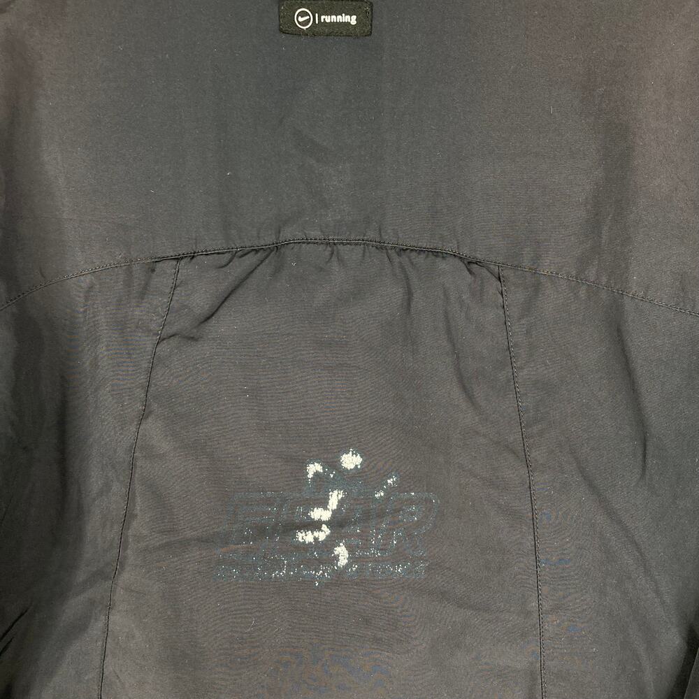 Nike Jacket Womens XS Black Full Zip Windbreaker White‎ Trim Track Athletic Logo - Picture 9 of 10